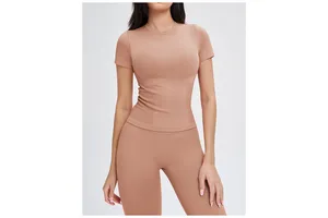 Custom High Quality Fitness Outfits Sports Short Sleeves Gym Training Top Workout Yoga T-Shirt for Women Casual Style