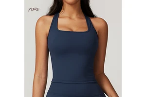 YoKe Women's Sportswear Tops Hot Sale Breathable Fitness Vest Cycling T-shirt Gym Gym Fitness Vest Knitted Short Yoga Wear