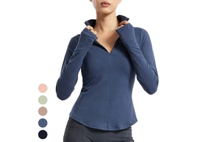 Running Sportswear Quick Dry Slim Fit Yoga Jackets Half Zipper Sports Top Long Sleeve Gym Fitness Jackets Yoga Jacket Women