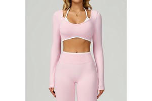 Women's Yoga Long Sleeve Backless Sports Crop Breathable Lightweight Speed Dry Front Logo Spandex/Nylon Out Running Top