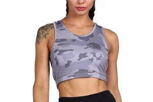 Custom Logo Front Plus Size Breathable Eco-Friendly High Support Yoga Sports Bra with Spandex/Polyester Stretch Fabric for Women