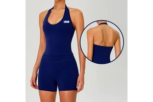Top Selling Custom Ladies Workout Gym Tank Top Women High Impact Sexy Open Back Halter Sports Bra Tops For Women Fitness