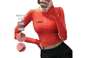 CX-886 Yoga Clothes Autumn and Winter Tops Women New Half-zip Nude Feel Tight Running Sports T-shirt Quick Dry Fitness Clothing