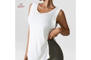 Active Gym Wear Loose Sleeveless Blouse Women's Sportswear Running Vest Apparel Stock