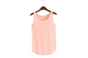Women's Fashionable Jersey Tank Top Sleeveless Vest Yoga Bra Fitness Clothes with High Waist Design 100% Cotton