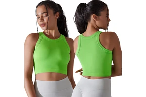 Round Tie Chest Pad Integrated Cup Yoga Vest Women's Side Breast Fitness Sleeveless Top