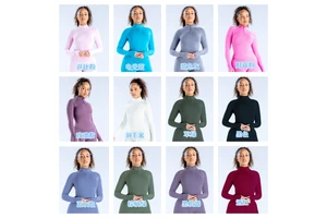 YIAN Women's Half Zip Long Sleeve Yoga Top with Thumb Holes - 12 Colors Slim Fit Quick Dry Workout Top for Running Gym
