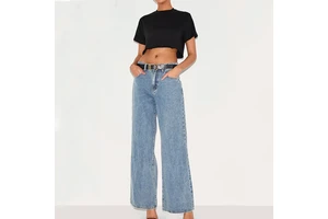 Wholesale Customized Logo Streetwear Women's Round Neck Short Sleeve Solid Crop Top T-shirt Breathable Quick Dry Yoga Fitness