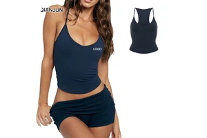 Women Yoga Exercise Fitness Vest Chest-padded High-elasticity Four-way Stretch Breathable Quick-drying Plus Size U-neck Nude