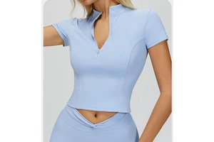 2026 Lightweight Plus Size Half/Quarter-Zip Short Sleeve Shirts for Women Workout Athletic Yoga Tops Crop Collared Active Wear