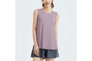 Ladies Casual Sports Fitness Yoga Wear Tank Top Loose Sleeveless Mesh Cover-Yoga Vest Wholesale Women Casual Sweat Vest