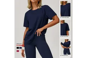 New Arrival Workout Women Loose Style Short Sleeve T Shirts Crew Neck Casual Sportswear Gym Fitness Women t Shirt