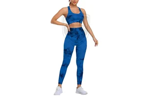 High Elastic Women's Yoga Set High Quality Seamless Fitness Sport Wear Breathable Solid Pattern Top