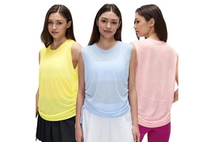 Wholesale Quick-Drying Sleeveless Yoga Overshirt Women's Summer Slub Yarn Lightweight Running Fitness Loose Fit Yoga Vest
