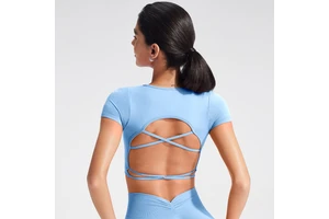 Women's Yoga Short Sleeve Top Quick Dry Breathable Seamless Stretch Slim Fit Gym Workout Activewear T Shirt