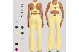 V Waist Designer Yoga Set Flex Power Wholesale Yoga Sets Racerback Flare Yoga Sets Fitness Women