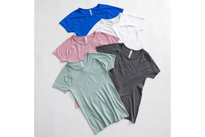 Women's Lightweight Breathable Fitness Yoga Top New Short-Sleeved Athlete Tech Outfit Seamless Woven Pattern Shirt Made Spandex