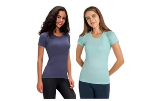 Women Short Sleeved Round Neck Sports T-shirt Running and Fitness Top Slim Fit and Breathable Yoga Suit Customize Logo T-shirts