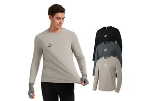 Workout Active Four-Way Stretch Lightweight Quick Dry Round Neck Sport Long Sleeve Tops Fitness Custom Running Gym Men's T Shirt