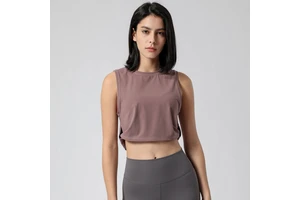 Spring and Summer New Nude Yoga Tanks Comfortable Loose Fitness Gym Tops Women's Sports Vest.