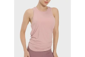 Design Loose Lightweight Stretchy Cross Back Women's Tank Top Sweat-Wicking Four-Way Stretch Breathable Sleeveless Gym Workout