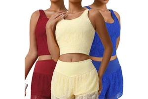 HighQuality Women's Comfortable Lightweight Sleeveless Crop Tank Top, Breathable Light 4-Way Stretch Sports Top for Yoga Fitness