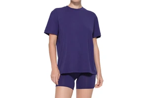 Aoyema Soft Waxy Loose 3-Quarter Sleeve T-Shirt Breathable Tight Shorts Sweatpants Yoga Clothes Outdoor Women's Sports Suits