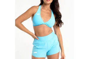 OEM Custom Quick Drying Breathable Crossback Design Double Lined with Sports Bra Yoga Tops for Women
