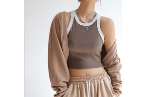 Custom O-Neck Casual Yoga Tank Top Sleeveless Travel Vest Gym Ribbed Crop Dress Breathable Quick Dry Women'S Knit Tank Tops