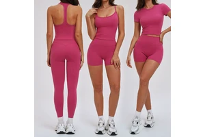 Roregal Quick-drying Yoga Suit Women Slimming Beautiful Back Fitness Two-piece Running Sports Tight Suit Yoga Set