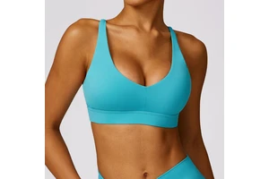 High Compression Seamless Breathable Cross Back Yoga Bra Shock Absorbing Sports Top Quick Dry Fitness Tank Top for Women