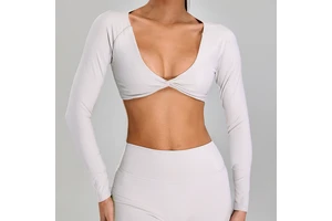 CIYING Wholesale New Open Back Yoga Tops Long Sleeve Custom logo Twisted Front Yoga Long Sleeve for Women