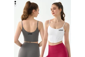 High Quality Elastic Breathable Women's Cropped Tank Top Casual Short Sleeves Slim Crop Top with Strip Design for Yoga