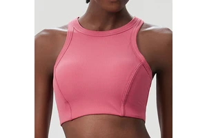 Hot Sales Female Gym Tank Top Breathable Round Neck Sports Bra for Yoga Workout Top Seller Fitness Tops