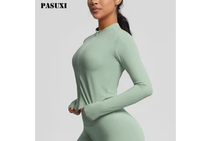 PASUXI Hot Sale High Elasticity Stand Collar Slim Fit Fitness Suit Slimming Yoga Sports Jacket Quick Drying Yoga Top