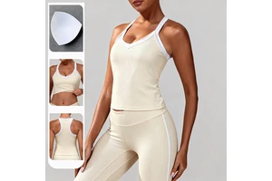 OEM New Arrival Nylon Breathable Slim Fit Tank Women's Gym Top Lightweight Four-Way Stretch Front Logo Workout