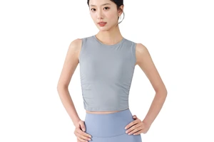 New Round Neck Yoga Sports tank Top Women Built-in Padded Cups Figure Hugging Yoga Wear Sleeveless Yoga Wear Wholesale