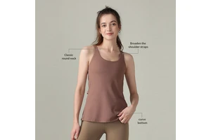 Custom Women's Active Sports Yoga Running Wear Sleeveless Tops Wholesale Cross Back Tank Top 2 in 1 Double Layer Vest Woman