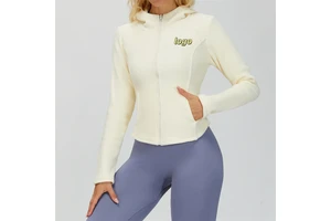 High Quality Outdoor Jogging Yoga Sport Hooded Warm Jackets Long Sleeve Slim Fit Polar Fleece Sport Fitness Coats for Workout