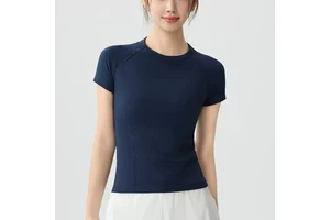 New Style High Stretch Seamless Short Sleeve Breathe Sports T-shirt Spandex Women Fitness Yoga Tophigh-stretch Seamless Yoga