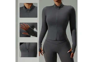 YNSEA OEM Zipper Skinny Long Sleeve Yoga Suit Women Running Fitness Jacket Sweater Breathable Sports Gym Top Lulu Jacket