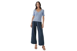 Custom Women Y2K Square Neck Ribbed Knitted Henley Shirt Button V Neck Slim Fit Long Sleeve Bamboo Crop Tops Streetwear Clubwear