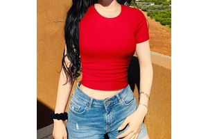 High Quality Seamless Short Sleeve Ruffles Fitness Slimming Women's Yoga Crop Top