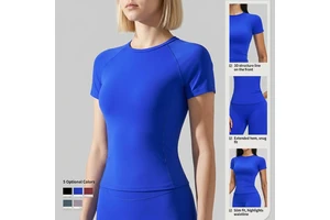 SHELL Custom Logo Breathable Running Short Sleeve T-shirt Comfortable Sweat Wicking Gym Yoga Women's Tops