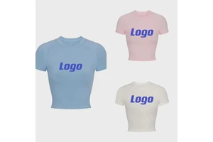 Top De Mujer Poly Spandex Jersey Women Sexy Fitness Cropped Raglan Basic T-shirts Quick Dry Sports t Shirt Baby Tee Dupe
