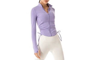 Fitness Top Autumn and Winter New Slim Fit Fashion Slim Long Sleeve Stand Collar Running Zipper Yoga Suit Sports Coat