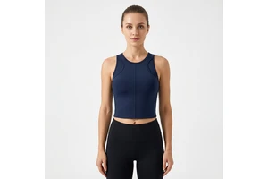 Women's Sleeveless Sports Crop Top, Slim Fit, Perfect for Yoga, Gym & Dance, Tennis