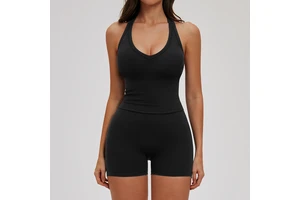 New Arrival Women's 2-Piece Yoga Set, Quick Dry Slim Fit Athletic Outfit with Built-in Bra, Running, Pilates & Outdoor Sports