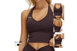 Halter Yoga Top Women Naked Feel Hollow Back Tight Sports Bra Running Fitness Yoga Wear Vest