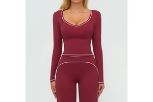 Custom Logo Autumn Winter Yoga Long Sleeve Tops Slim-fit Lightweight Solid Sweat-Wicking Fashion T-shirts